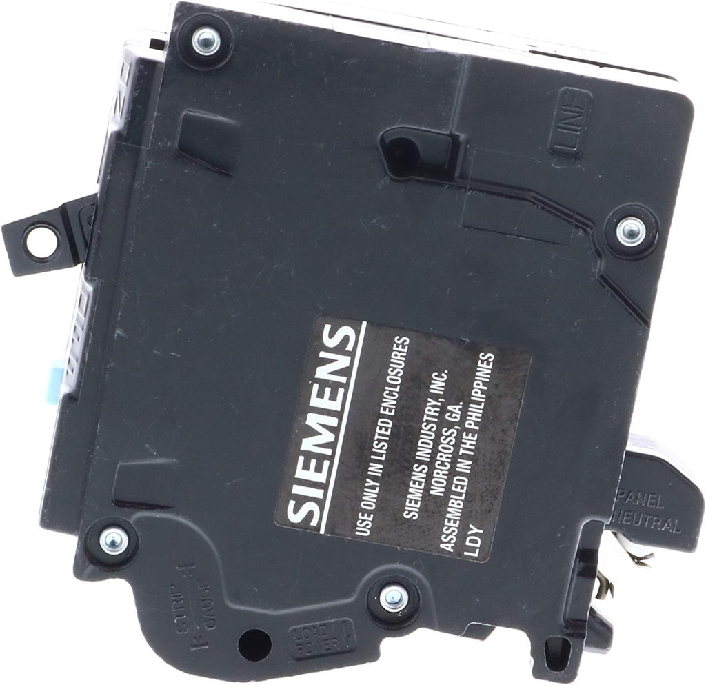 Siemens Q115DFN 15 Amp 1-Pole Dual Function (CAFCI/GFCI) Plug-On Neutral Circuit Breaker, Black
