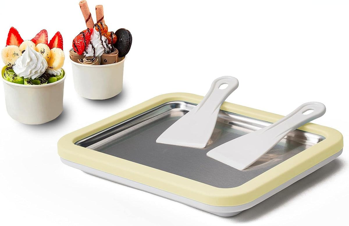 Ice Cream Roll Maker Rolled Ice Cream Machine, Sweet Spot Pan, Instant Cold Plate, Ideal for Making Rolled Ice Cream