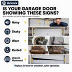 Arlenix 7 ft Garage Door Hardware Kit with Rollers Hinges Cable