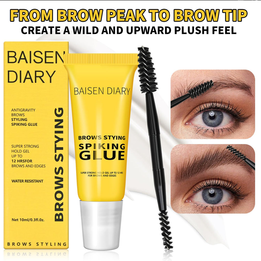 Brow Styling Spiking Glue - Clear Eyebrow Setting Gel, Brow Fix Gel for Long-Lasting Hold, Waterproof & Sweat-Proof