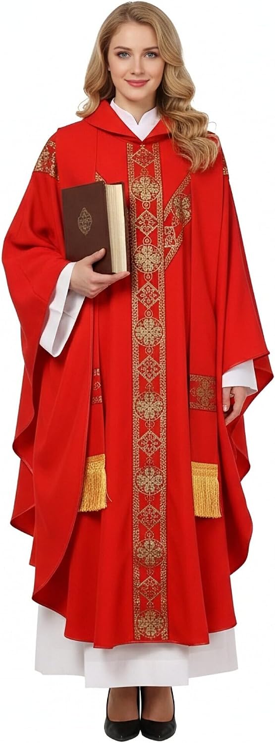 Church Catholic Priest Chasubles Vestments for Church Mass Vestments Robe with Stole