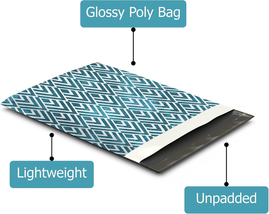 10x13 (100) Geometric Designer Poly Mailers Waterproof Self Sealing Tear Resistant Polymailers Shipping Envelopes