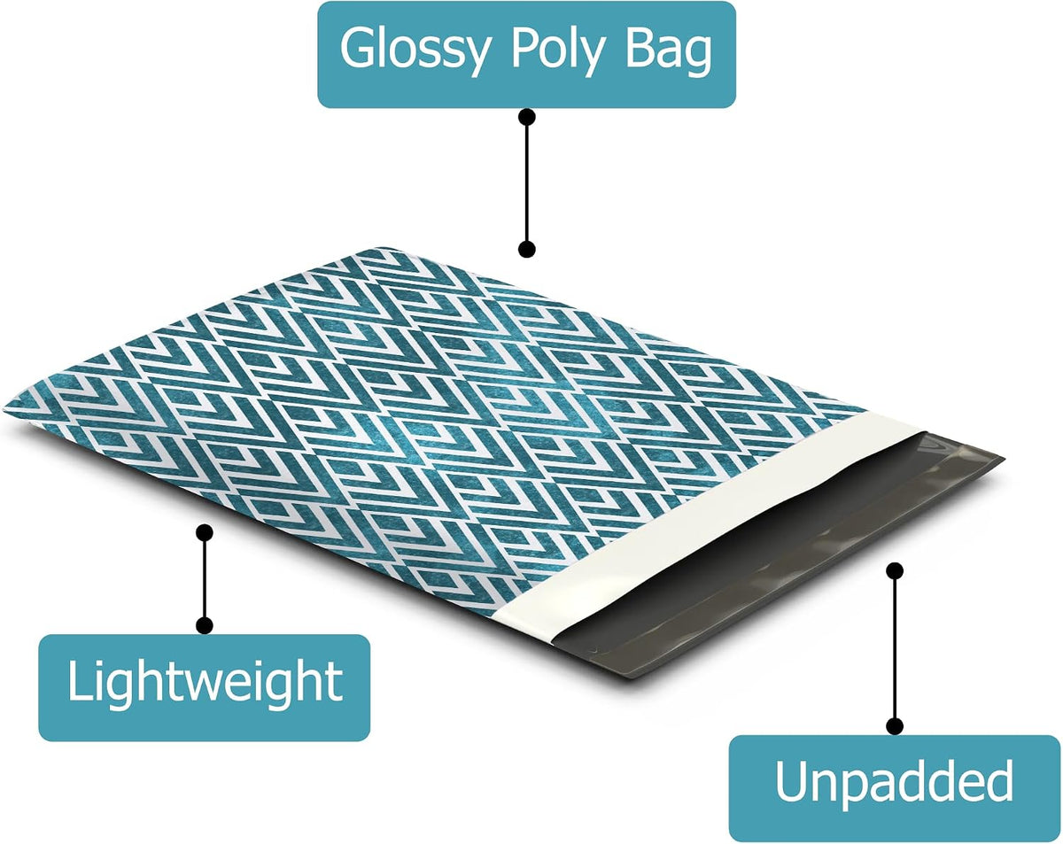 10x13 (100) Geometric Designer Poly Mailers Waterproof Self Sealing Tear Resistant Polymailers Shipping Envelopes