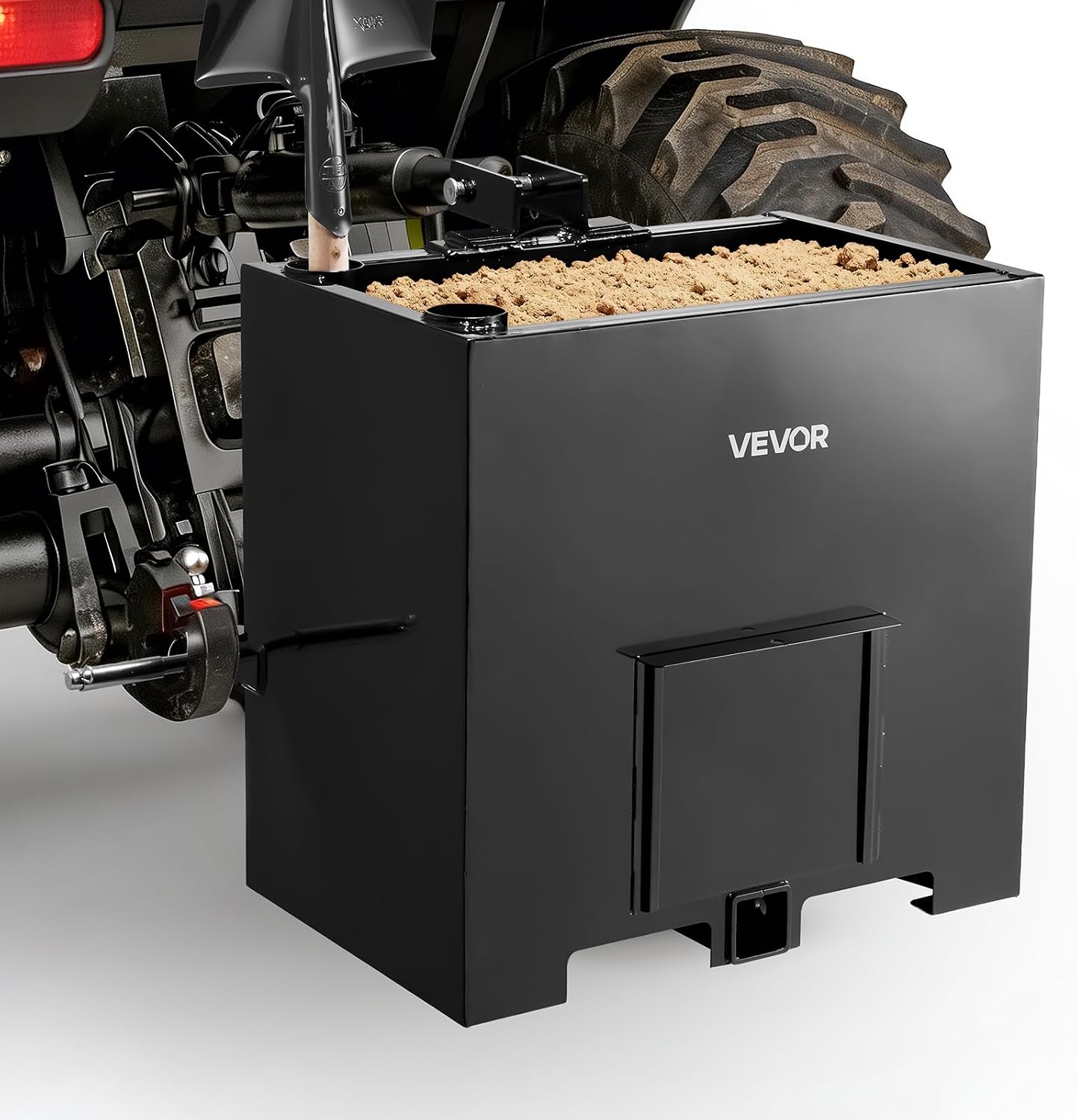 Ballast Box, 3-Point Category 1 Tractor Ballast of 800 lbs Capacity, with Standard 2 Inch Hitch Receiver, Heavy-Duty