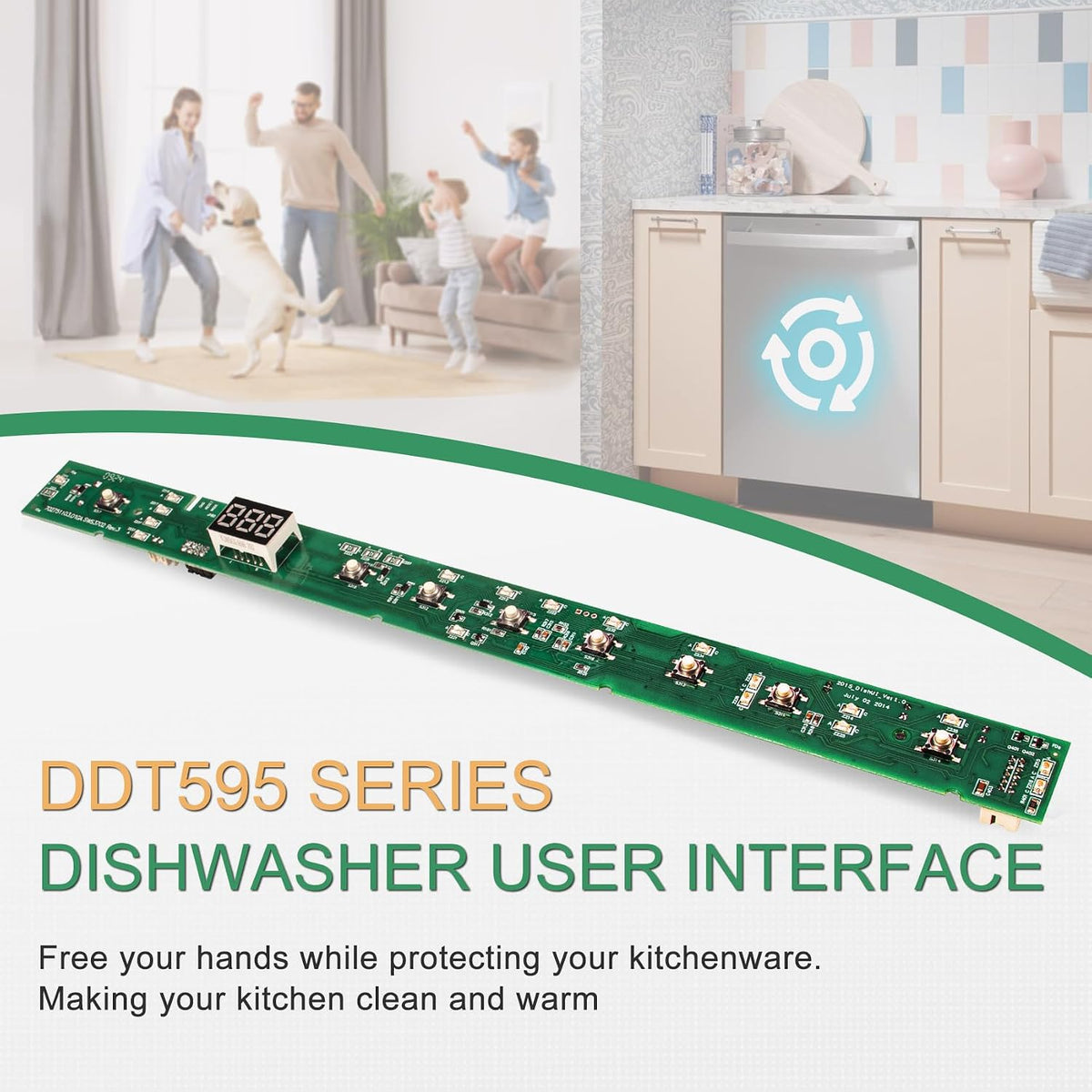 Dishwasher UI Board Compatible with GE DDT595 Series DDT595SGJ4WW