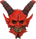 Horror Red Devil Mask Scary Demon Vampire Mask Full Head Ram Horn Latex Headgear Halloween Cosplay Props for Adults