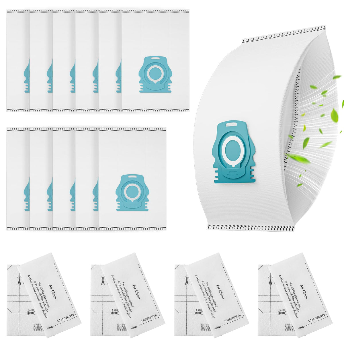 12 Pack Air TU/CO Replacement Vacuum Bags for Miele Guard L1 M1 S1
