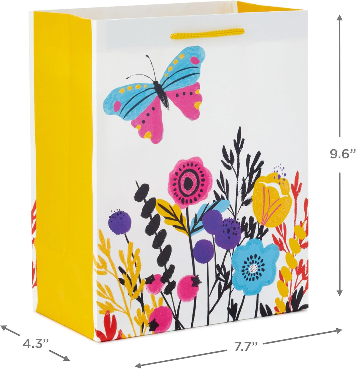 Gift Bag Assortment, 8-Pack (Flowers, Blue, Red, Yellow, Pink)