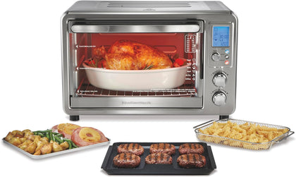6-in-1 Air Fryer Toaster Oven Combo & Electric Indoor Grill | 450⁰F Searing Temp | Air Fry, Bake, Broil, Toast &