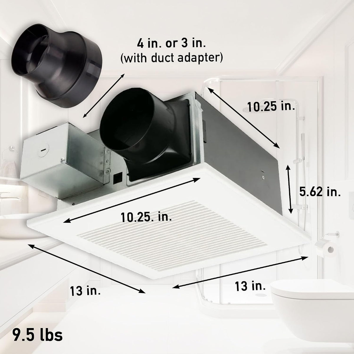 Panasonic FV-0511VF1 WhisperFit Retrofit Bath Fan, 50-80-110 CFM