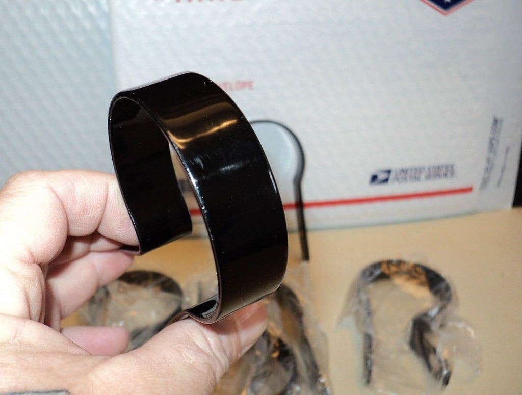 3" Black Tension Bands for Chain Link Fence, Gate, Posts - Set of 6