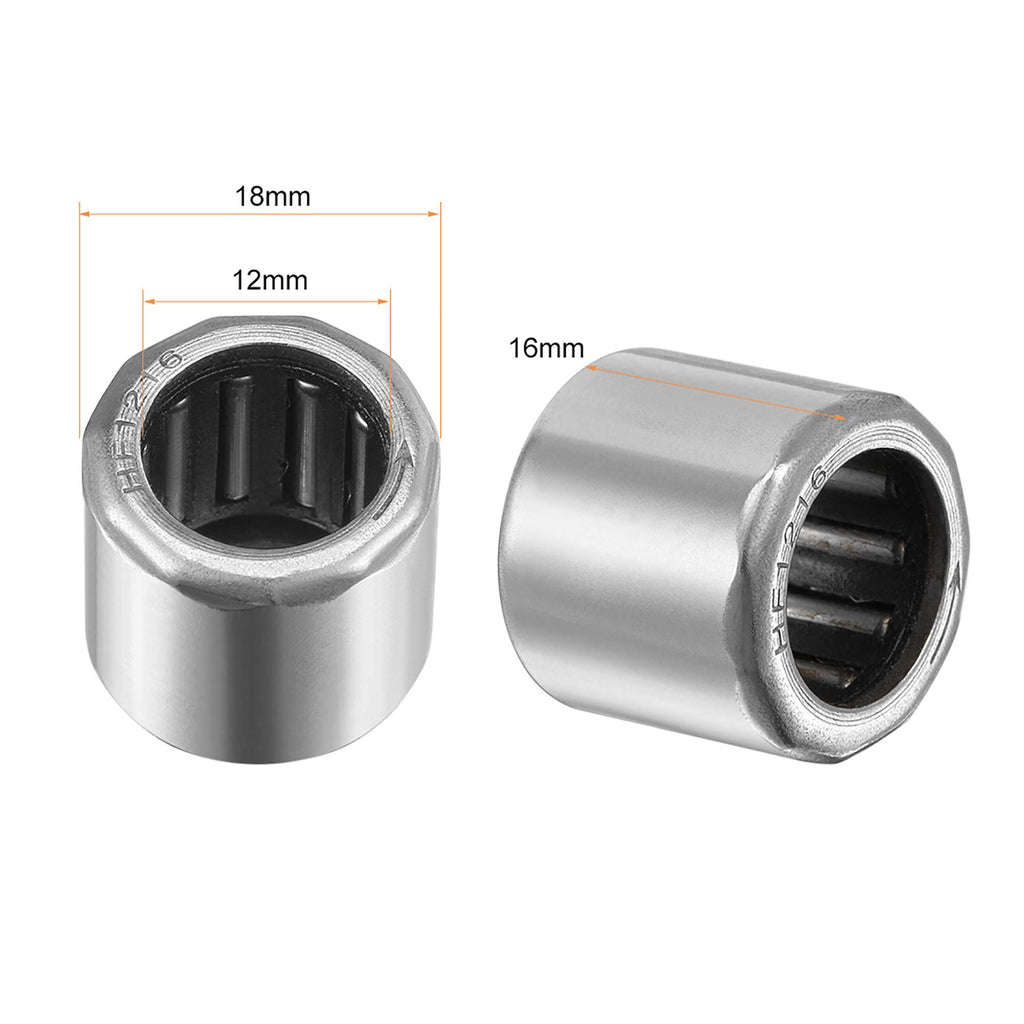 uxcell Needle Roller Bearings 12mm Bore 18mm OD 16mm Width 2pcs