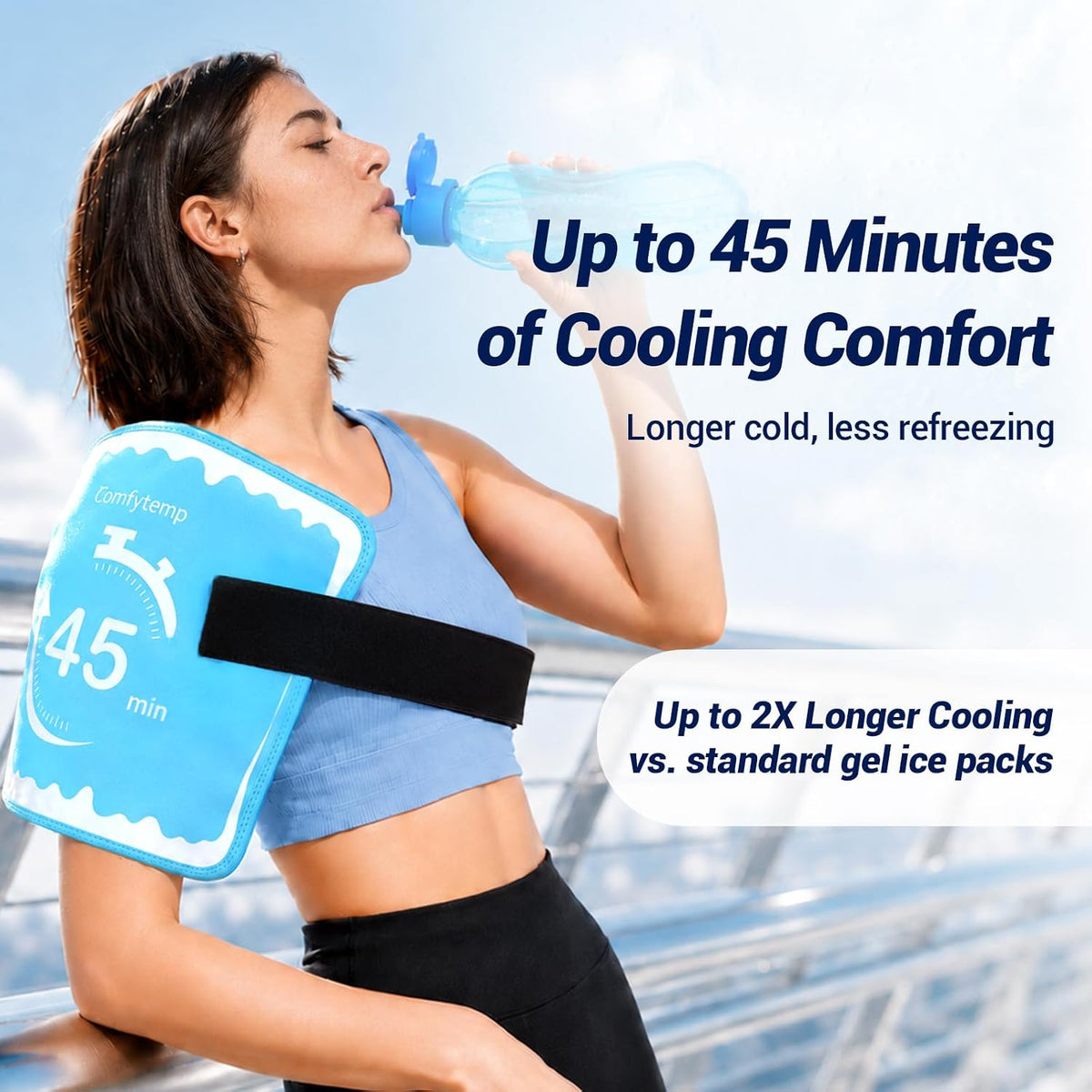 Gel Ice Packs for Injuries Reusable, 45 Min Long Lasting Ice Pack