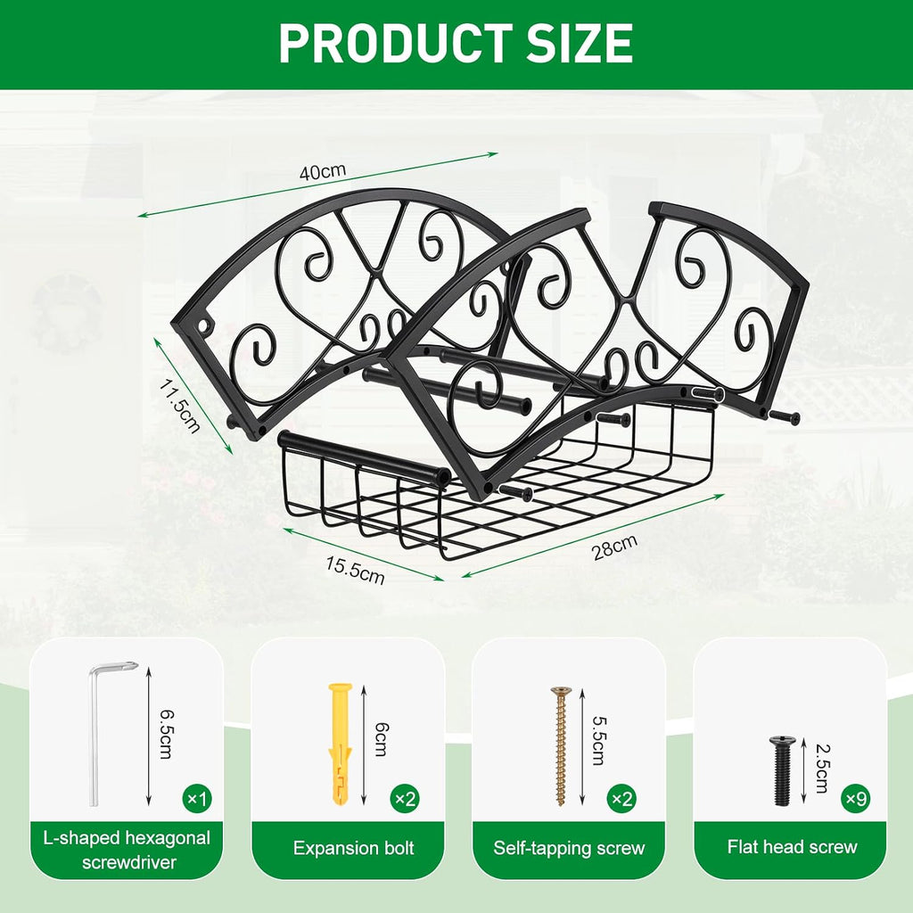 Garden Hose Holder Heavy Duty Metal Water Hose Holder, Hose Hanger Wall Mounted Metal Detachable Hose Storage