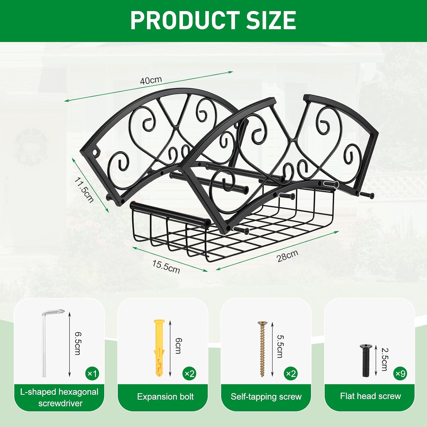 Garden Hose Holder Heavy Duty Metal Water Hose Holder, Hose Hanger Wall Mounted Metal Detachable Hose Storage