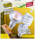Reptile 100W Basking Spot Bulb & 10.0 24W UVA UVB Bulb Combo – Dual Pack Heat Lamp Bulbs for Reptiles & Amphibians