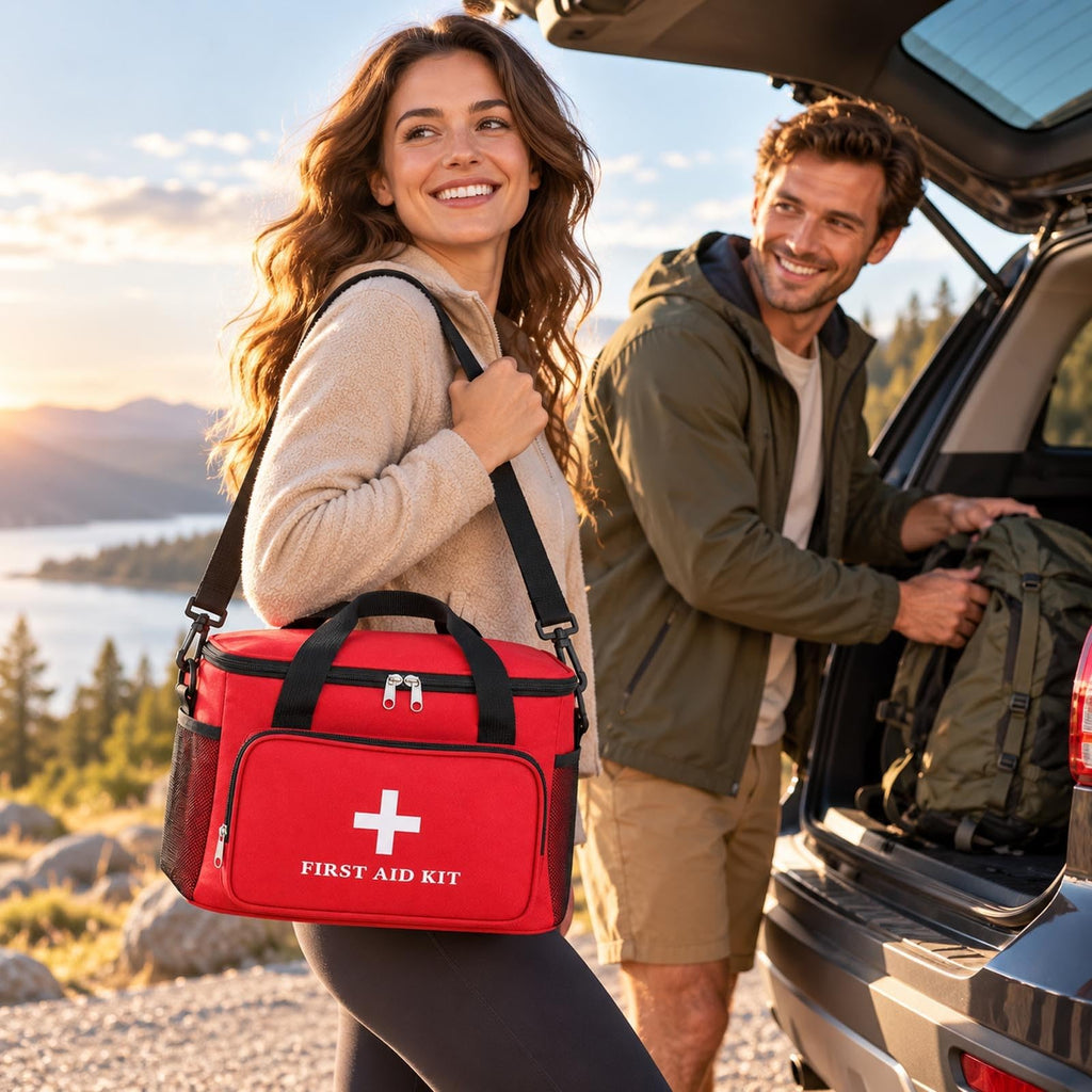 Empty First Aid Bag Multipurpose First Aid Kit，Red