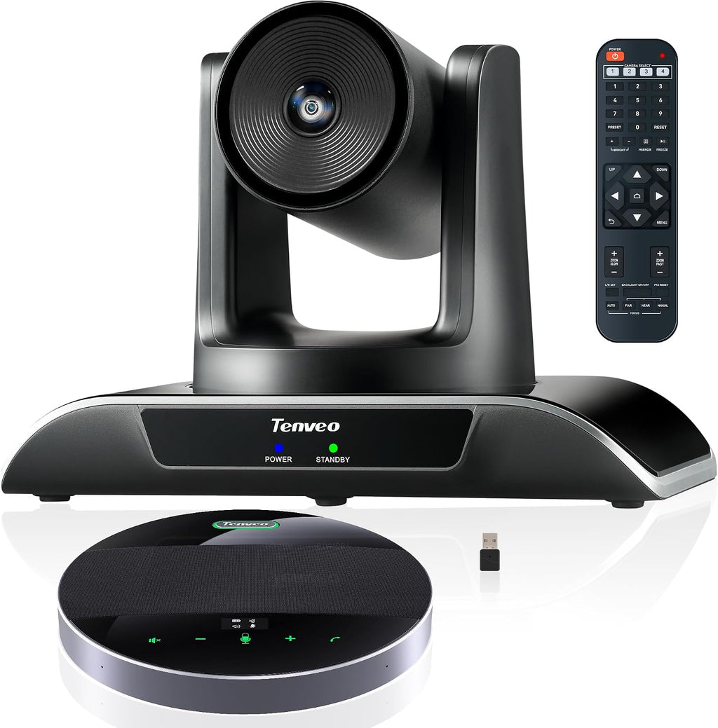 3X Optical Zoom 1080P 60FPS PTZ Conference System with 93°Wide-Angle Lens and MagiCall Bluetooth Speakerphone, Video