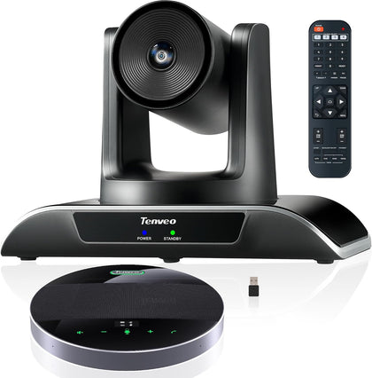 3X Optical Zoom 1080P 60FPS PTZ Conference System with 93°Wide-Angle Lens and MagiCall Bluetooth Speakerphone, Video