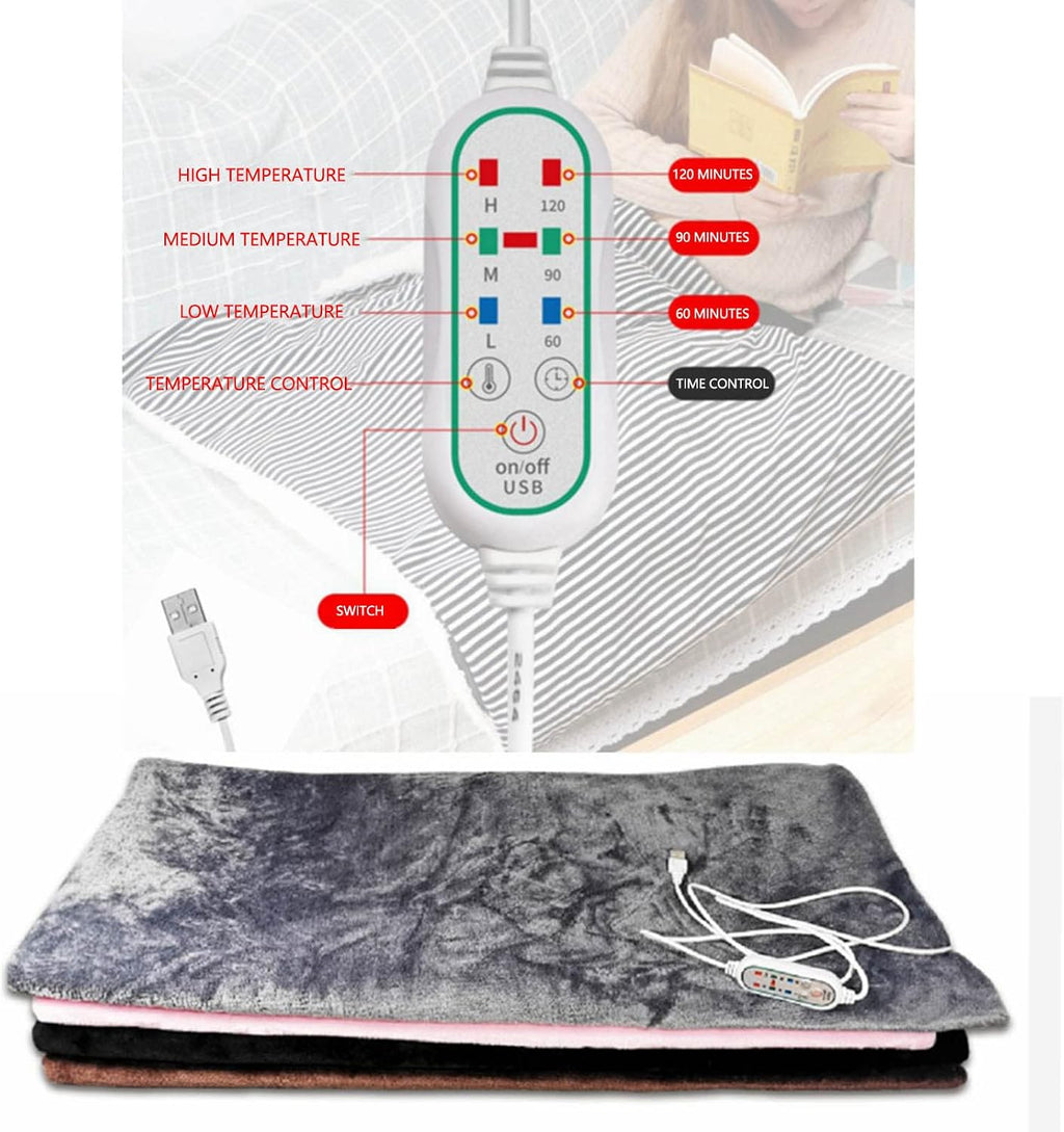 Soft Heated Blanket USB Electric Blanket 39.37x25.59in Heating Blankets | Electric Heated Throw Blankets Warm