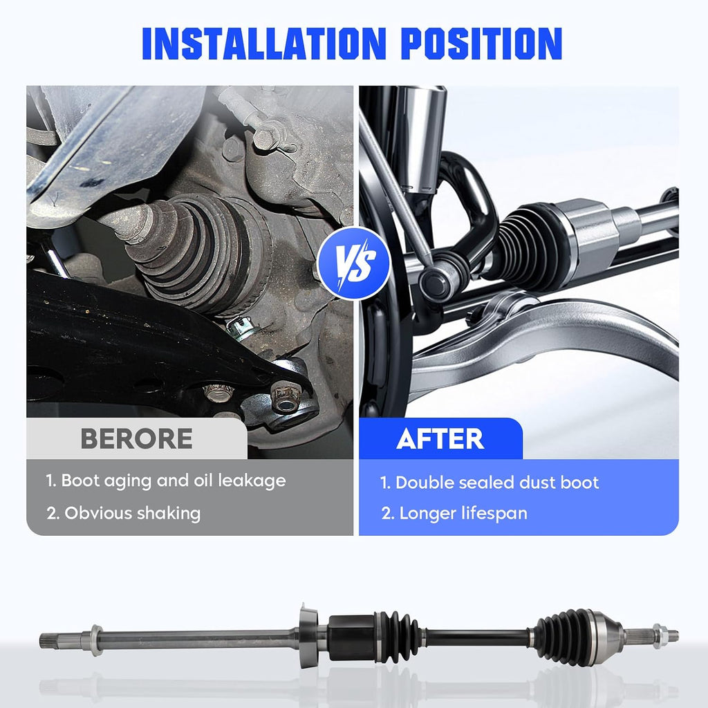 Front Right CV Axle Shaft Assembly Fit for Ford Explorer V6 3.5L 2011 2012 2013 2014 (Naturally Aspirated, Only for FWD), Replace for 66-2283, 1 pcs Passenger Side CV Joint Shaft