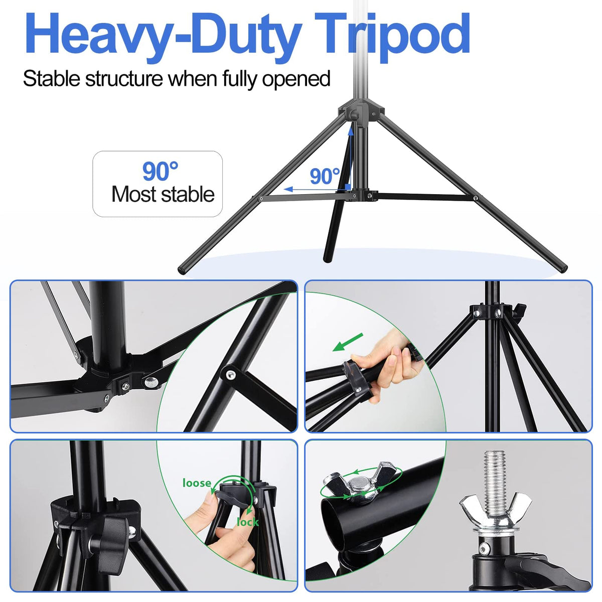 Backdrop Stand 6.5x6.5FT Adjustable Back Drop Stand