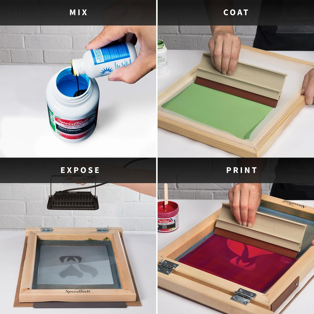 Intermediate Screen Printing Kit - Make Your Own Custom T-Shirt Prints - 2 Fabric Inks, Silk Screen Frame, Drawing