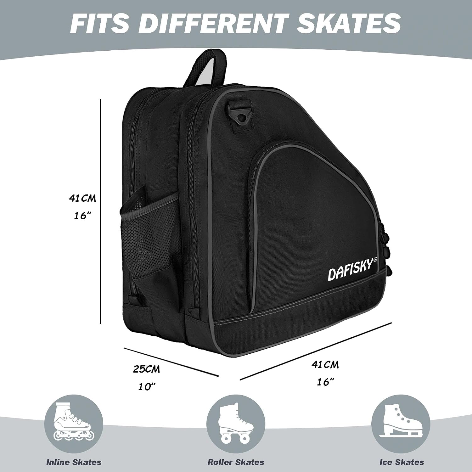 Roller Skate Bag Ice Skating Bag | Multiple Pockets, Spacious Main Compartment, Dedicated Helmet Storage, 1200D