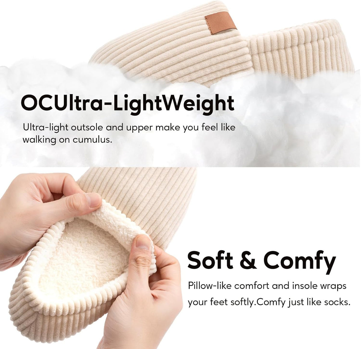 Slippers for Women Memory Foam Corduroy Soft Full Slippers House Shoes Womens Fashion Footwear Comfy Trendy Gift