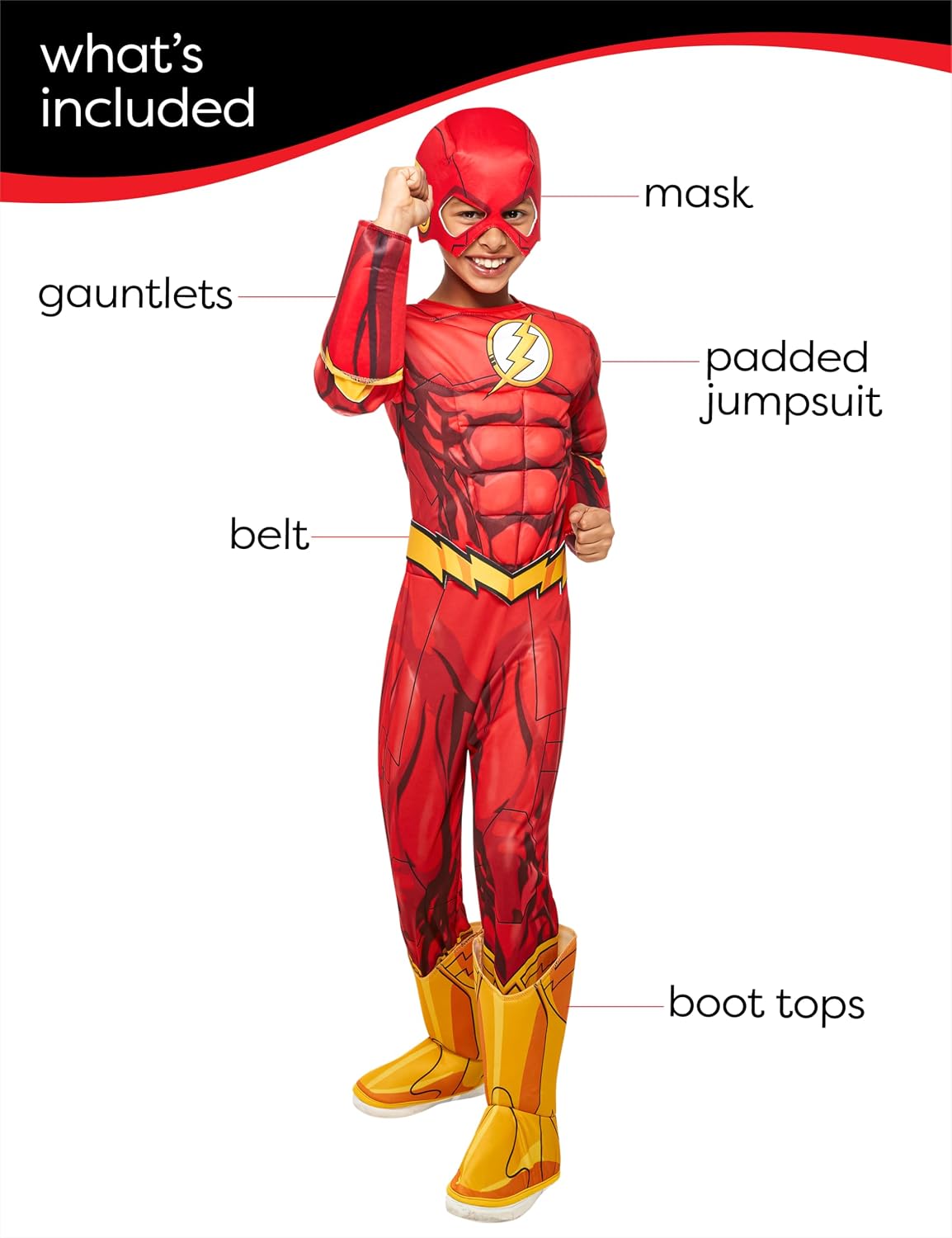 at Party City DC Comics Superheroes: The Flash Costume for Kids, Boy's Costume