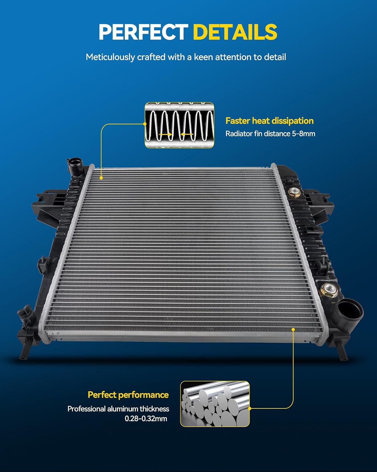 PHILTOP CU13106 Car Radiators Fit for Corolla, Matrix, Vibe
