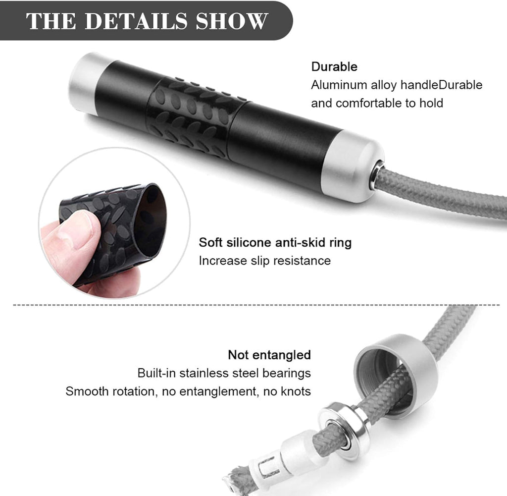 Weighted Jump Rope for Workout Fitness(1LB), Tangle-Free Ball Bearing Rapid Speed Skipping Rope for MMA Boxing