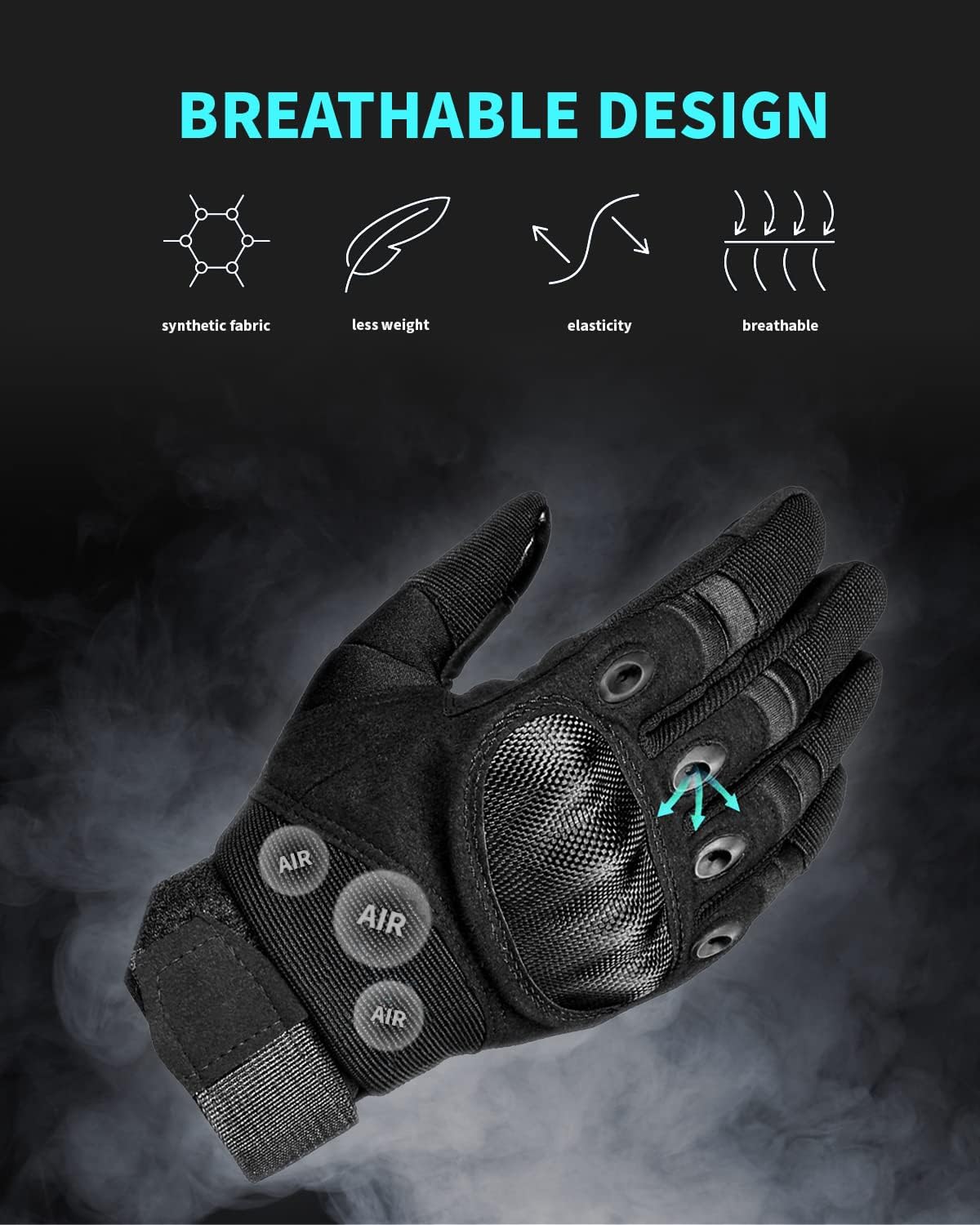 Tactical Gloves for Men, Shooting & Motorcycle Gloves with Hard Shell Knuckle Protection & Leather Palm for Airsoft