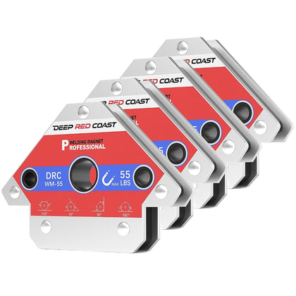 Welding Magnet Set, 4 Pack, 55LB | Multi-Angle Magnetic Welding Holders, 45° 90° 135° 180° for MIG Welding, Soldering