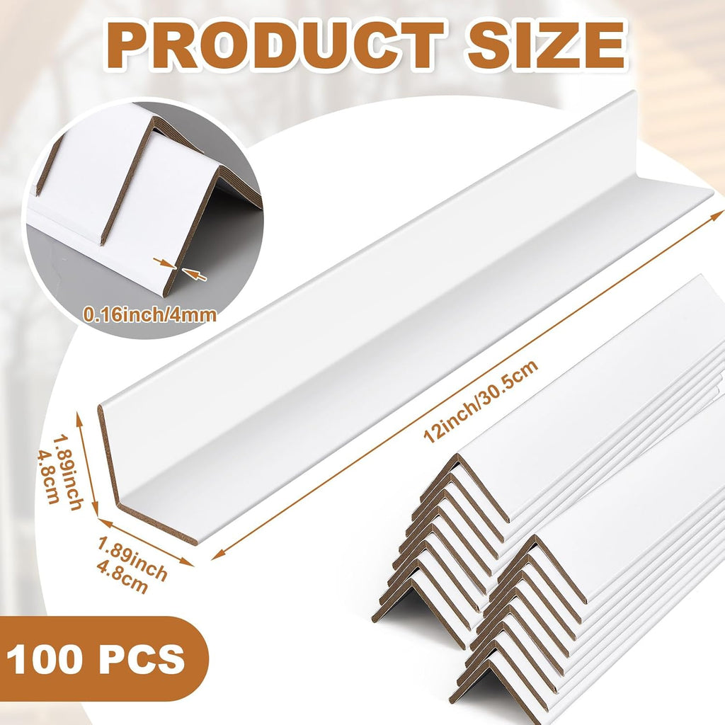 100 Pcs 1.89" x 1.89" x 12" Cardboard Edge Corner Protectors