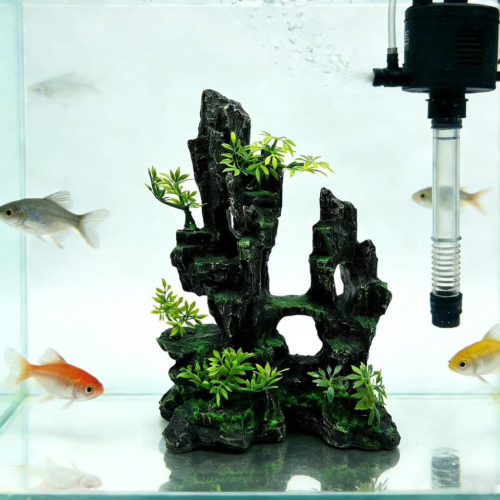 Aquarium Cave Resin Mountain Fish Tank Decoration for Betta Shrimp