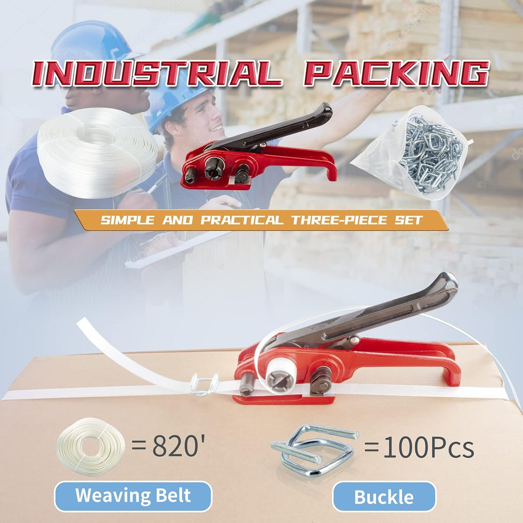 Heavy Duty Pallet Strapping Tools Kit for 1/2"~3/4" Strap