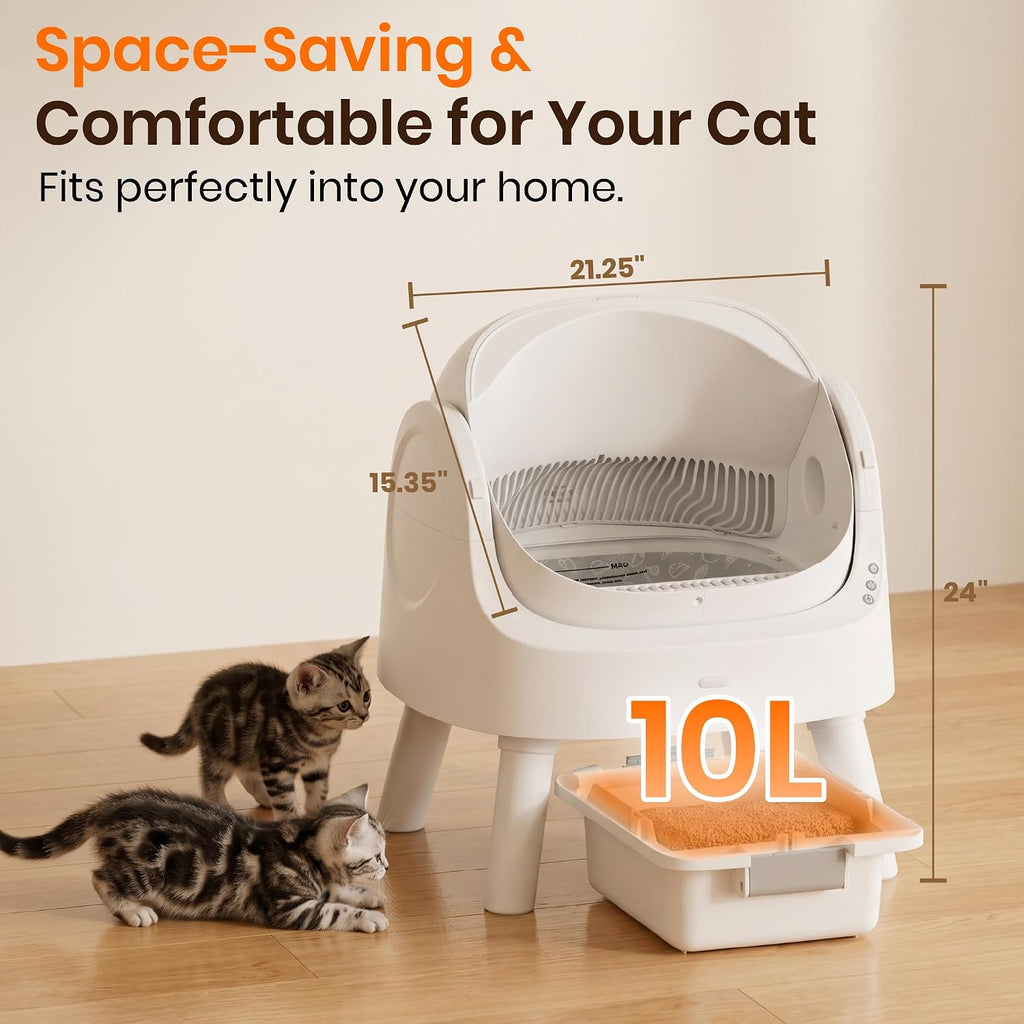 Self Cleaning Litter Box, Self Cleaning Cat Litter Box, Open-Top Design