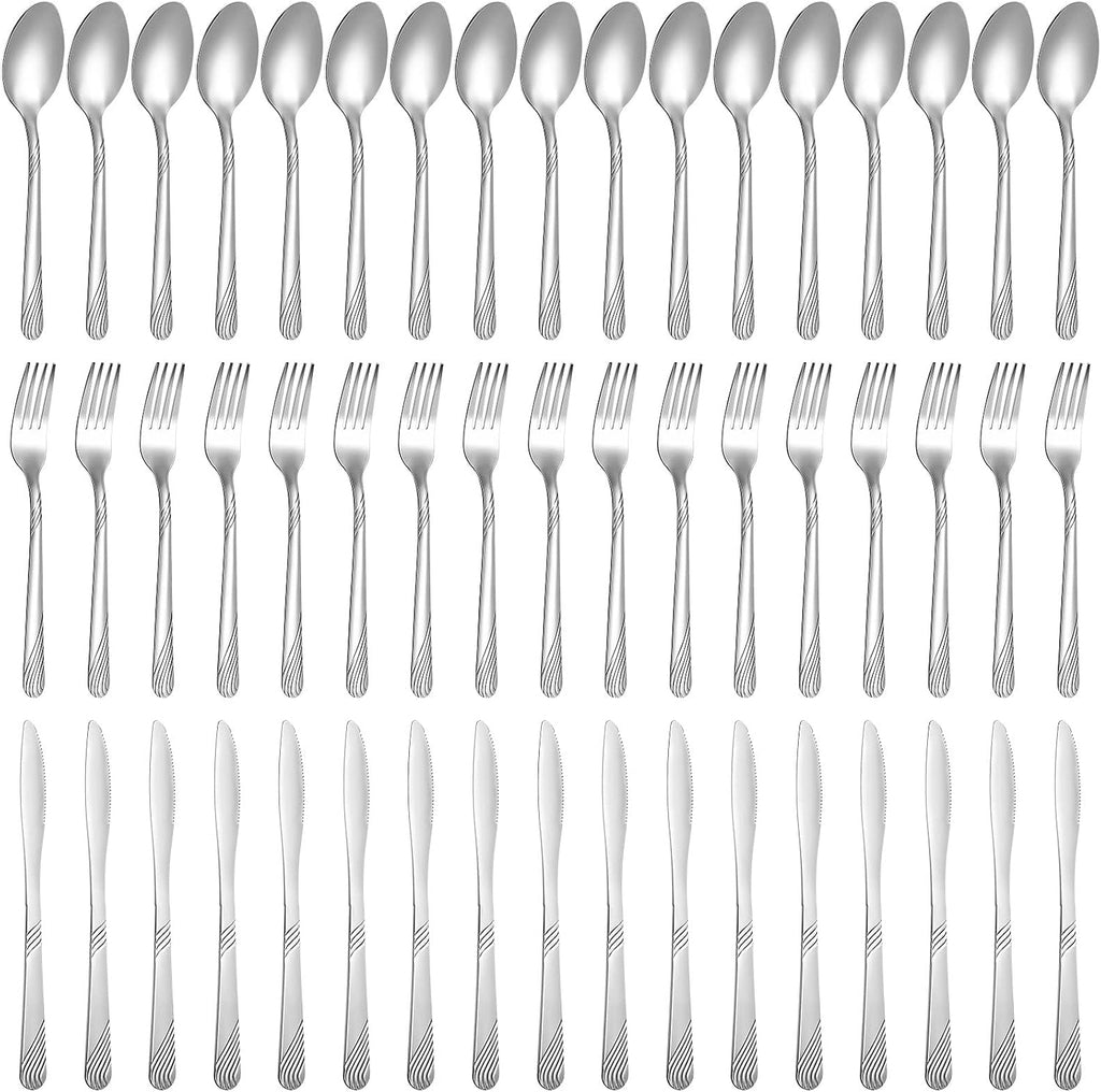 201 Pcs Thin Silverware Set Stainless Steel Flatware Sets