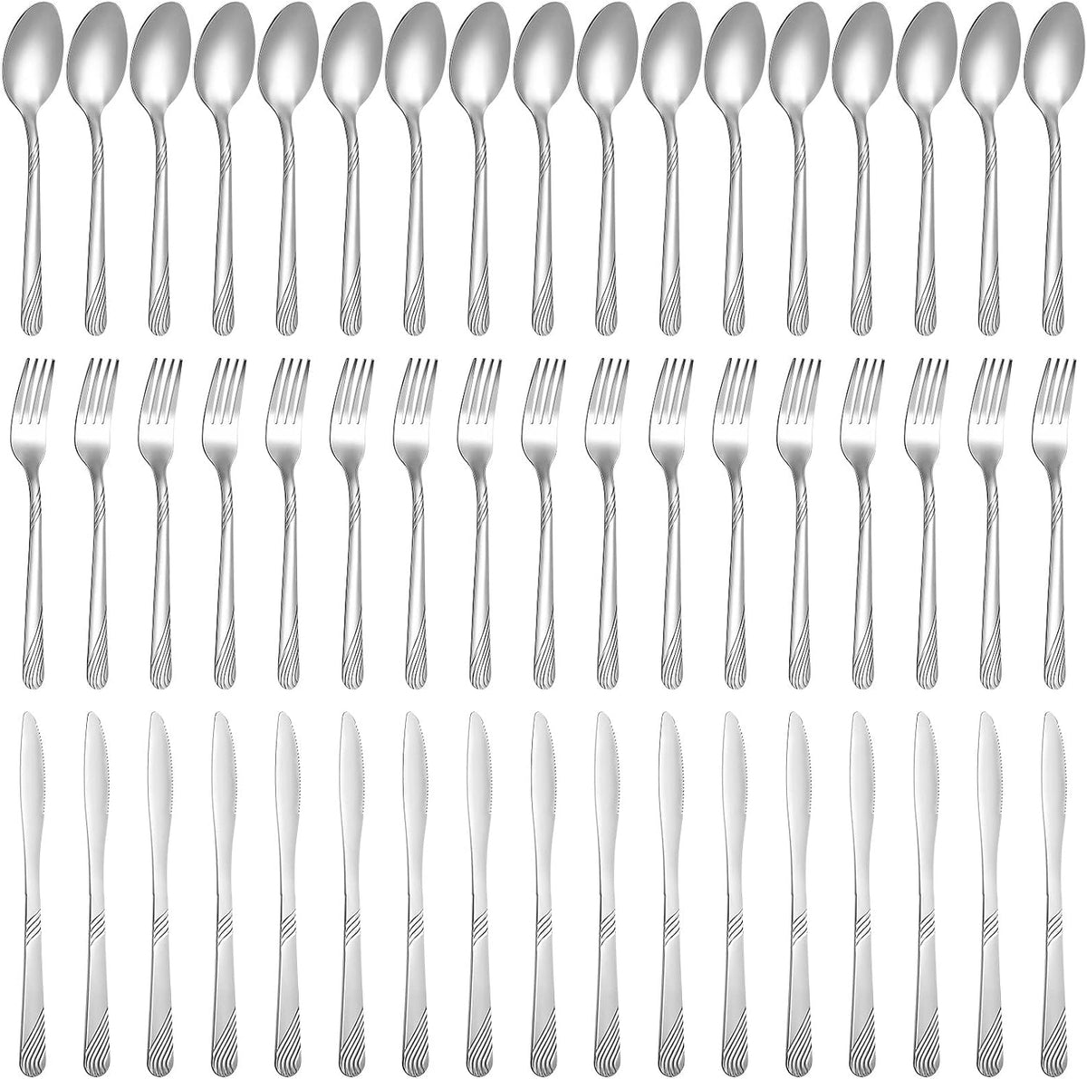 201 Pcs Thin Silverware Set Stainless Steel Flatware Sets