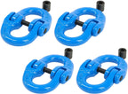 Mytee Products 4 Pack Grade 100 3/8" Forged Alloy Steel Hammerlock Coupling Link - Blue, 8800 lbs Working Load Limit | Heavy Duty G100 Connecting HammerLink