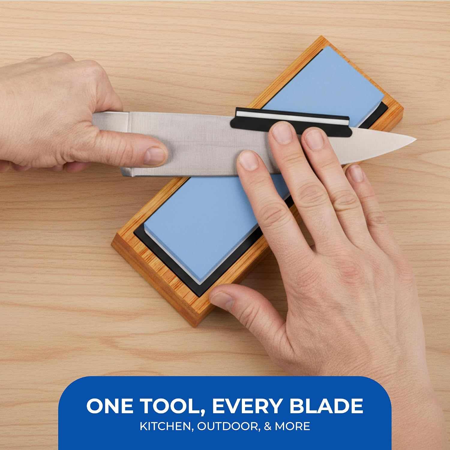 Whetstone Knife Sharpener – 1000/6000 Grit Sharpening Stone | Angle Guide for Foolproof Results – Wet Stone Sharpener