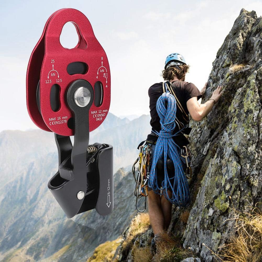 25KN Climbing Pulley Outdoor Rope Pulleys 7075 Aviation Aluminum Heavy Duty Rock Pulleys of Single Swivel