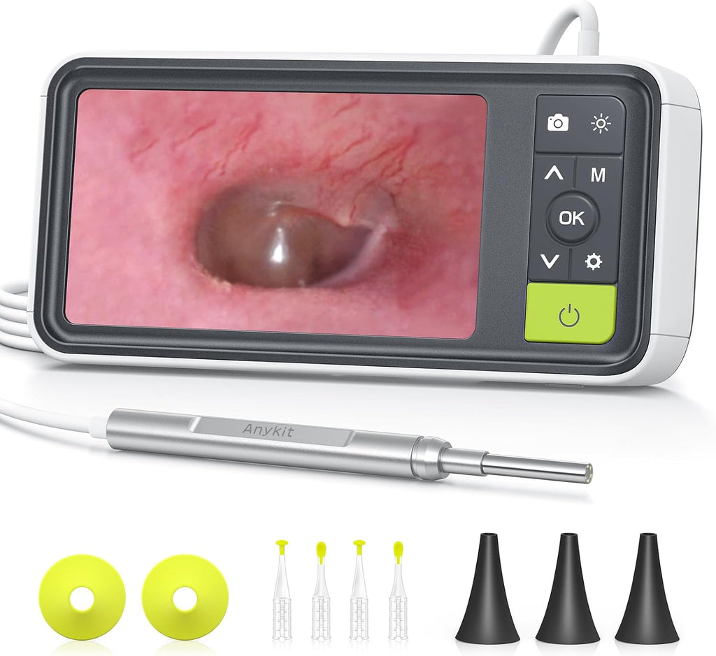 Digital Otoscope with Gyroscope, 4.5 Inches Screen, 3.9mm Ear Scope Camera with 6 Lights, Ear Wax Removal Tool, 32GB