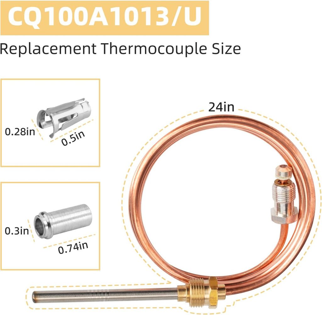 CQ100A1013/U 24-Inch Replacement Thermocouple Fits for Resideo Gas Furnaces