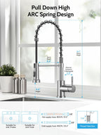 Kitchen Faucet with Pull Down Sprayer, Pot Filler Faucets