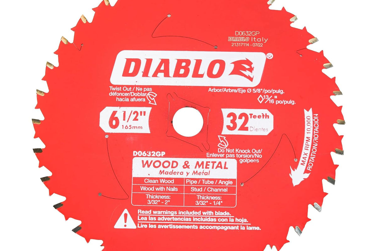 Diablo Wood and Metal Cutting Carbide Circular Saw Blade - 2-Pack