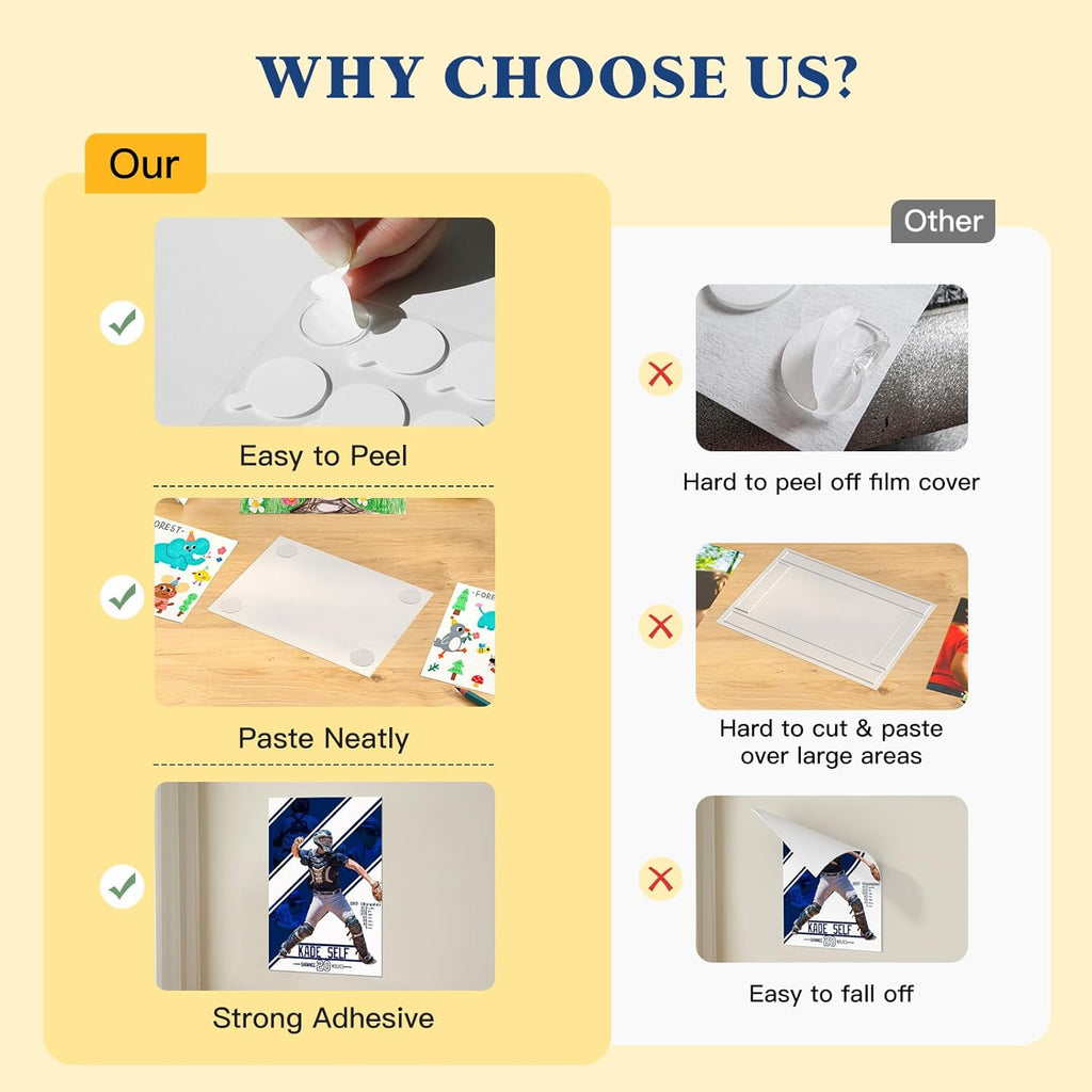 Double Sided Sticky Adhesive Dots – 350pcs Easy to Peel Sticky Putty,Clear Removable Mounting Putty, Double Sided