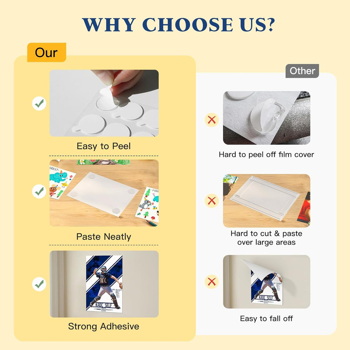 Double Sided Sticky Adhesive Dots – 350pcs Easy to Peel Sticky Putty,Clear Removable Mounting Putty, Double Sided