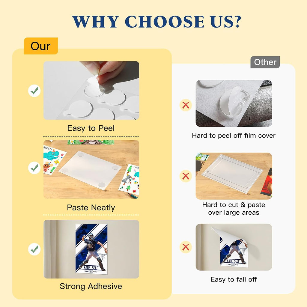 Double Sided Tape for Wall, Removable Mounting Tape Picture Hanging Strips